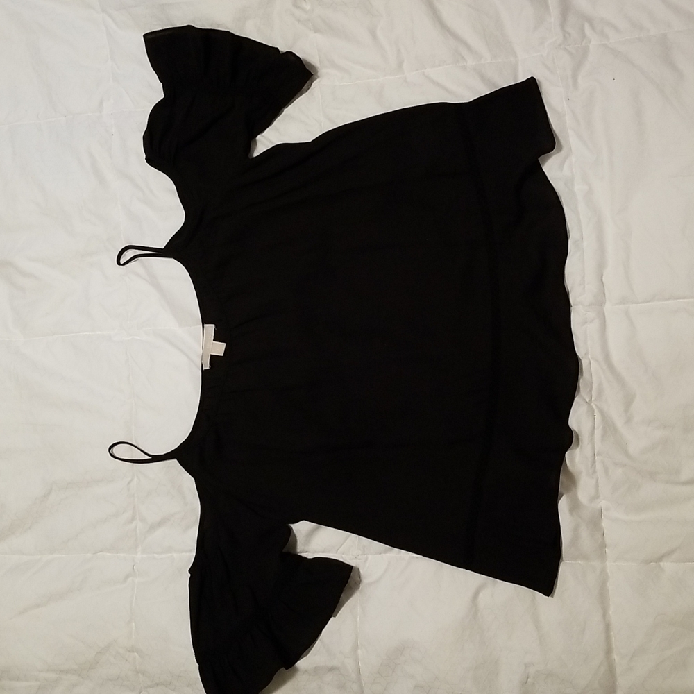 Michael KORS sheer black off the shoulder top